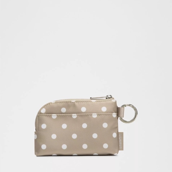 NWT Lululemon Clippable Card Pouch Simple Polka White Sheer Oak - Picture 4 of 4
